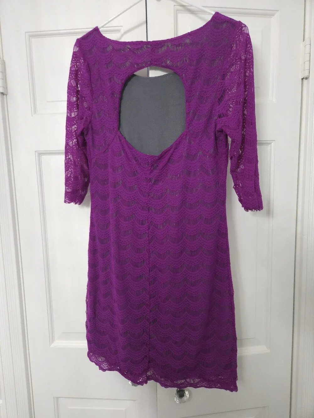 FREE PEOPLE Mini Dress Fuchsia Cut Out Back Size Large
